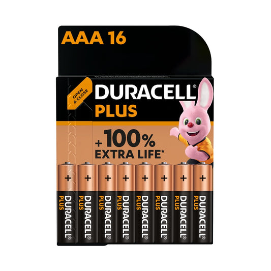 Duracell AAA Plus (16pcs) Alkaline Battery MN2400 1.5V LR03 Batteries 16 pieces per Pack BL16