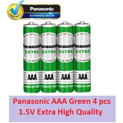 Panasonic AAA (4pc) Battery Green Extra 1.5V R03ST/4S-P Panasonic AAA Batteries