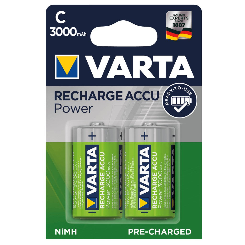 Varta C Rechargeable Battery 56714 R2U Size C (2 pcs) 3000mAh Rechargeable Batteries HR14