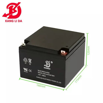 Kanglida 12V 24Ah Battery Rechargeable SLA Sealed Lead Acid Maintenance Free 12 Volts Batteries