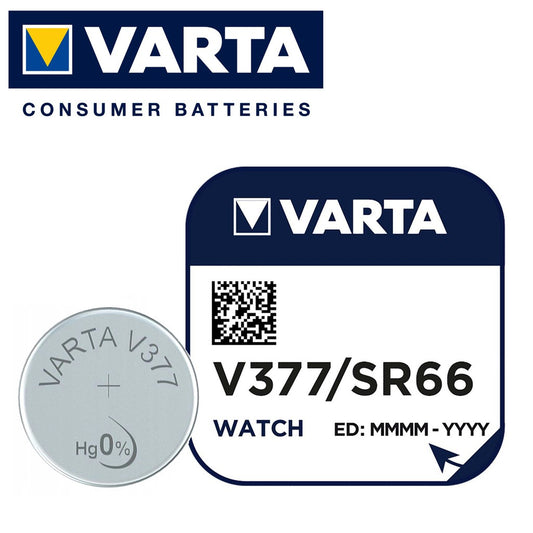 Varta V377 SR66 (1pc) 1.55v Silver Oxide Button Cell Battery Varta V 377 SR626SW