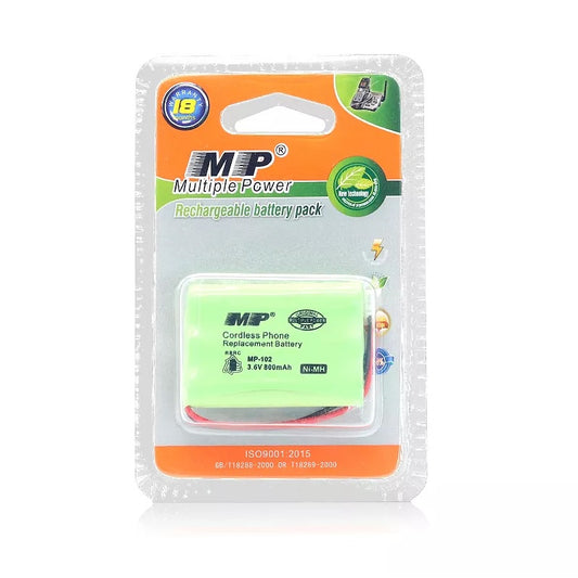 Multiple Power MP-102 Cordless Phone Replacement Battery Pack 800mAh 3.6V