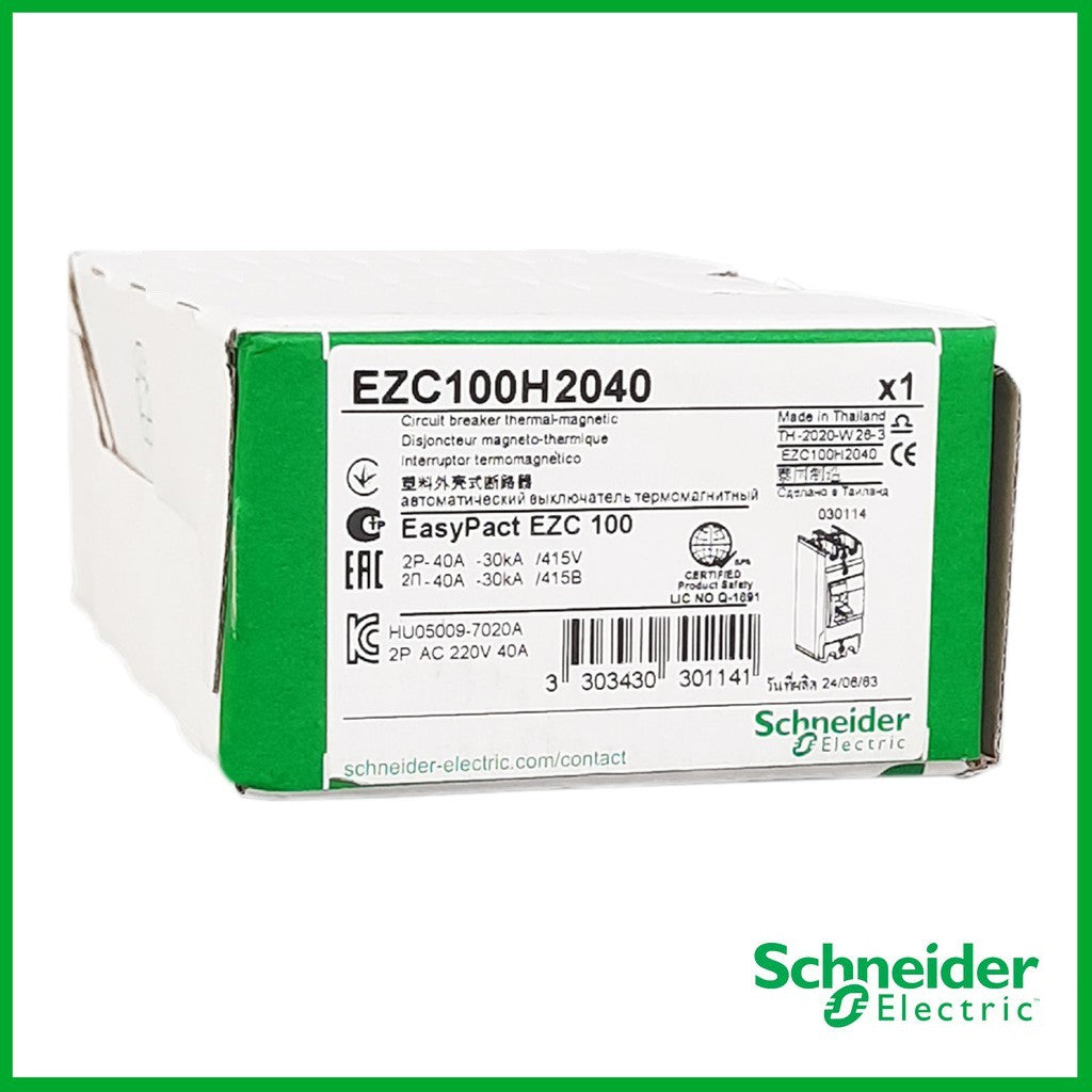 Schneider EZC100H2040 Circuit Breaker Easypact EZC100H 40A 2Poles MCCB