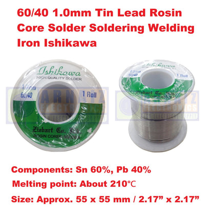 Ishikawa Soldering Lead 1.0mm QUICK MELT 60/40 Tin Lead Rosin Core Solder Soldering Ichikawa Welding