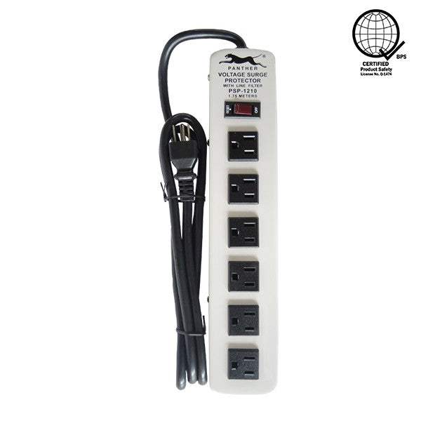 Panther 6 Gang Voltage Surge Protector 6 Outlets Extension Cord 1.75meters PSP-1210 PSP 1210 PSP1210