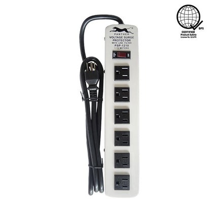 Panther 6 Gang Voltage Surge Protector 6 Outlets Extension Cord 1.75meters PSP-1210 PSP 1210 PSP1210
