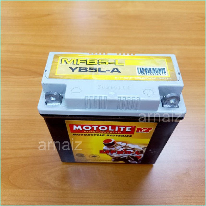 Motolite MFYB5L Maintenance Free Motorcycle Battery 12N5-3B MFB5-L YB5L-A YB5L