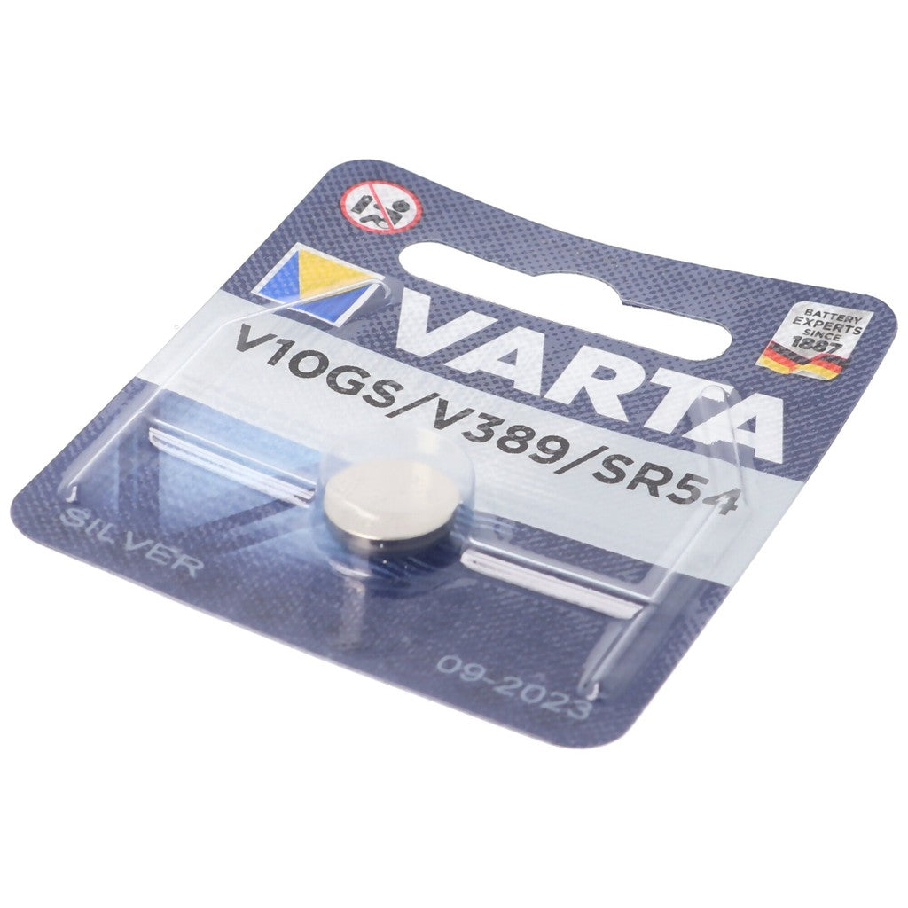 Varta V10GS V389 SR54 (1pc) 1.55v Silver Oxide Button Cell Battery in Blister Pack Varta V 10GS