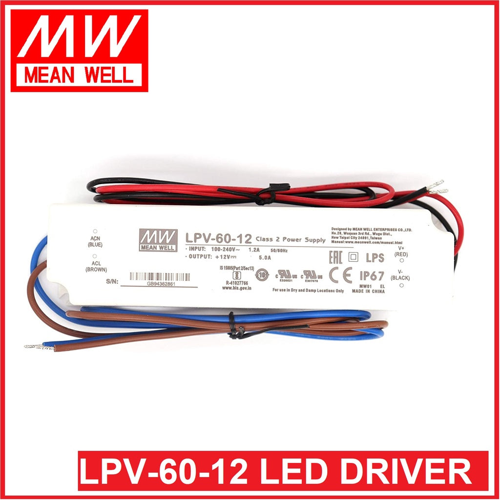 Meanwell LPV-60-12 Led Driver 60W Single Output Switching Power Supply