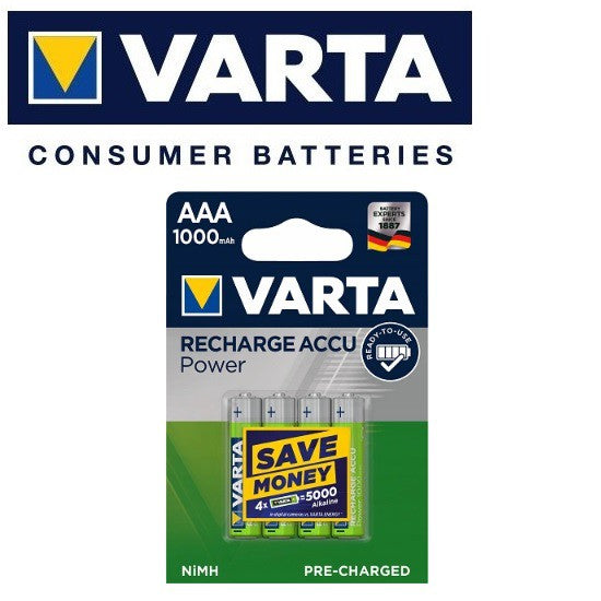 Varta AAA Rechargeable Battery 5703 R2U AAA Size AAA (4 pcs) 1000mAh Rechargeable Batteries HR03