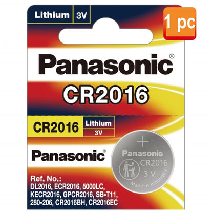 Panasonic CR2016 (Pack of 5 pcs) ECR2016 2016 Lithium Coin Cell Button Battery 3V 3 volts