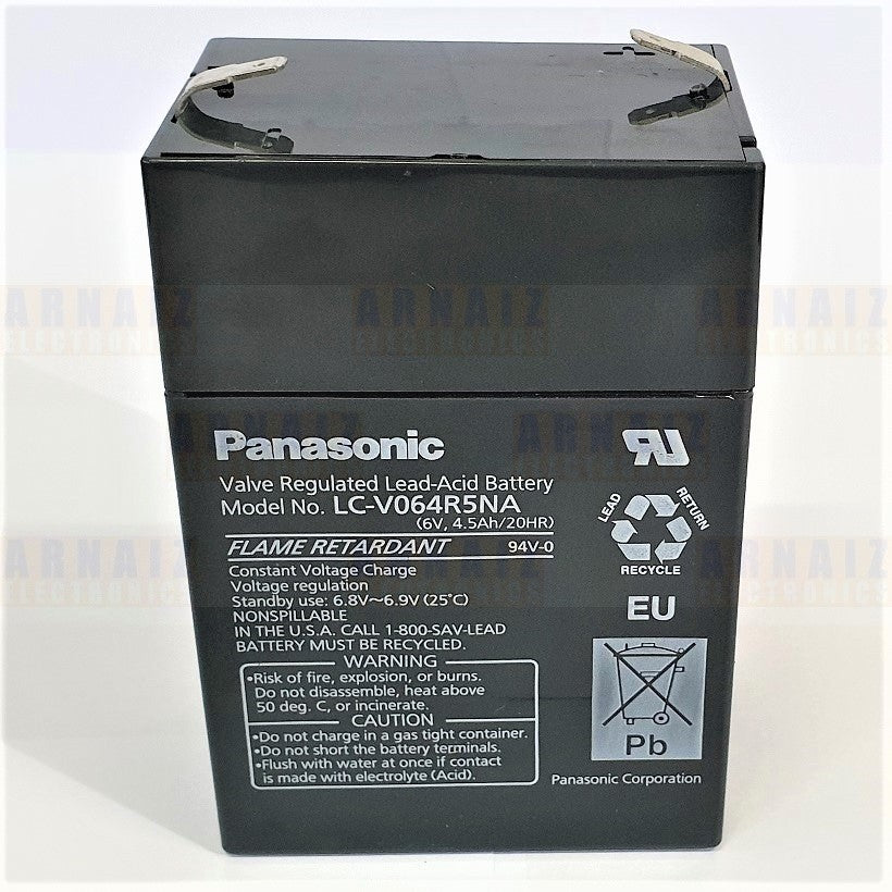 Panasonic 6V 4.5Ah SLA Rechargeable Battery LC-V064R5NA Valve Regulated Sealed Lead-Acid Battery