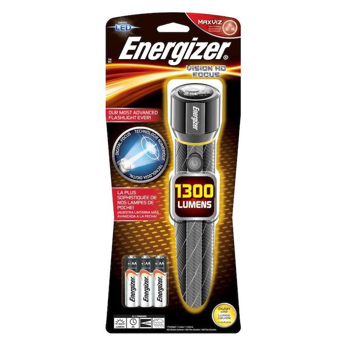 Energizer Flash Light Vision HD Performance Metal Light 1300-Lumen LED Flashlight Batteries Included