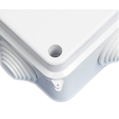 255x200x80mm IP65 Waterproof Outdoor Electrical CCTV Enclosure Square Junction Box White ABS Weather