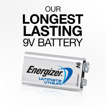 Energizer 9v Lithium Battery (2 pcs) 9 Volts Ultimate Batteries 2-piece L522BP