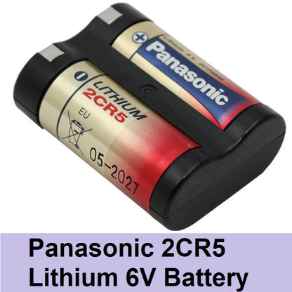 Panasonic 2CR5 Battery (Gold) 6V Lithium Batteries 2CR-5 Cylindrical Photo Lithium Power 6 volts