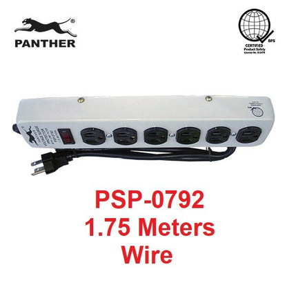 Panther 6 Gang Voltage Surge Protector 6 Outlets Extension Cord 1.75meters PSP-0792 PSP 0792 PSP0792