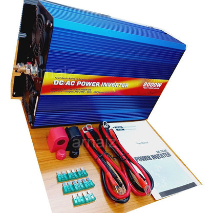 Power Inverter 2000W Pure Sinewave 12VDC TO 220VAC