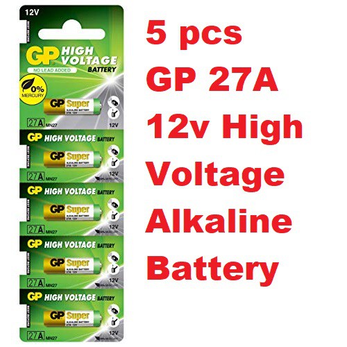 GP 27A 12V (5 Pieces / 1 Card) High Voltage Alkaline 27A, 8LR732, A27, GP27A, L828, MN27