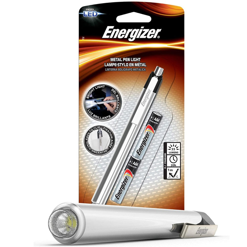 Energizer Metal Pen Light Energizer Penlight LED Pocket Flashlight Small Stylus Doctor Flash Light