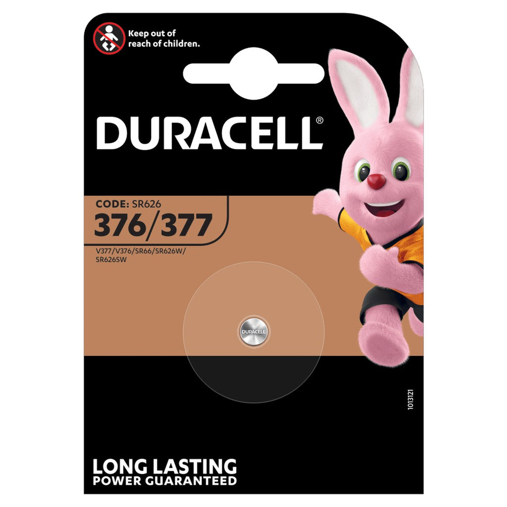 Duracell SR626 376 377 (1pc) 1.5v Silver Oxide Button Cell Battery in Blister Pack V377 V376 SR66