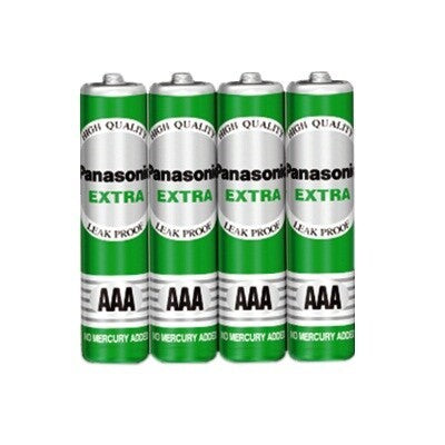 Panasonic AAA (4pc) Battery Green Extra 1.5V R03ST/4S-P Panasonic AAA Batteries