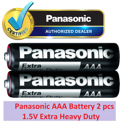 PANASONIC AAA (2pc) Battery Black Extra Heavy Duty 1.5V R03PT/2S-P Panasonic AAA Batteries