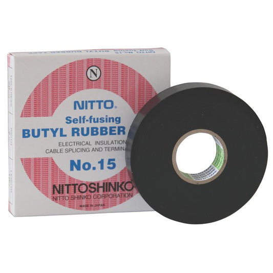Nitto Self-Fusing Butyl Rubber Tape 3/4 inches x 8 meters No. 15 made in Japan Nitto Electrical Tape
