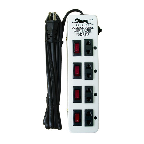 Panther 4-Gang Voltage Surge Protector 4 Outlets Extension Cord 3 meter wire PSP-0211 PSP0211 PSP 02