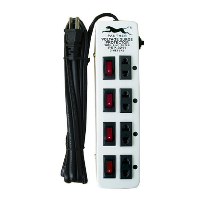 Panther 4-Gang Voltage Surge Protector 4 Outlets Extension Cord 3 meter wire PSP-0211 PSP0211 PSP 02