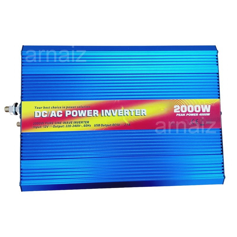 Power Inverter 2000W Pure Sinewave 12VDC TO 220VAC