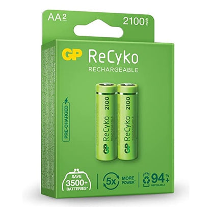 GP AA Size AA (2 pcs) 2100mAh ReCyko Rechargeable Battery HR6 Rechargeable Batteries