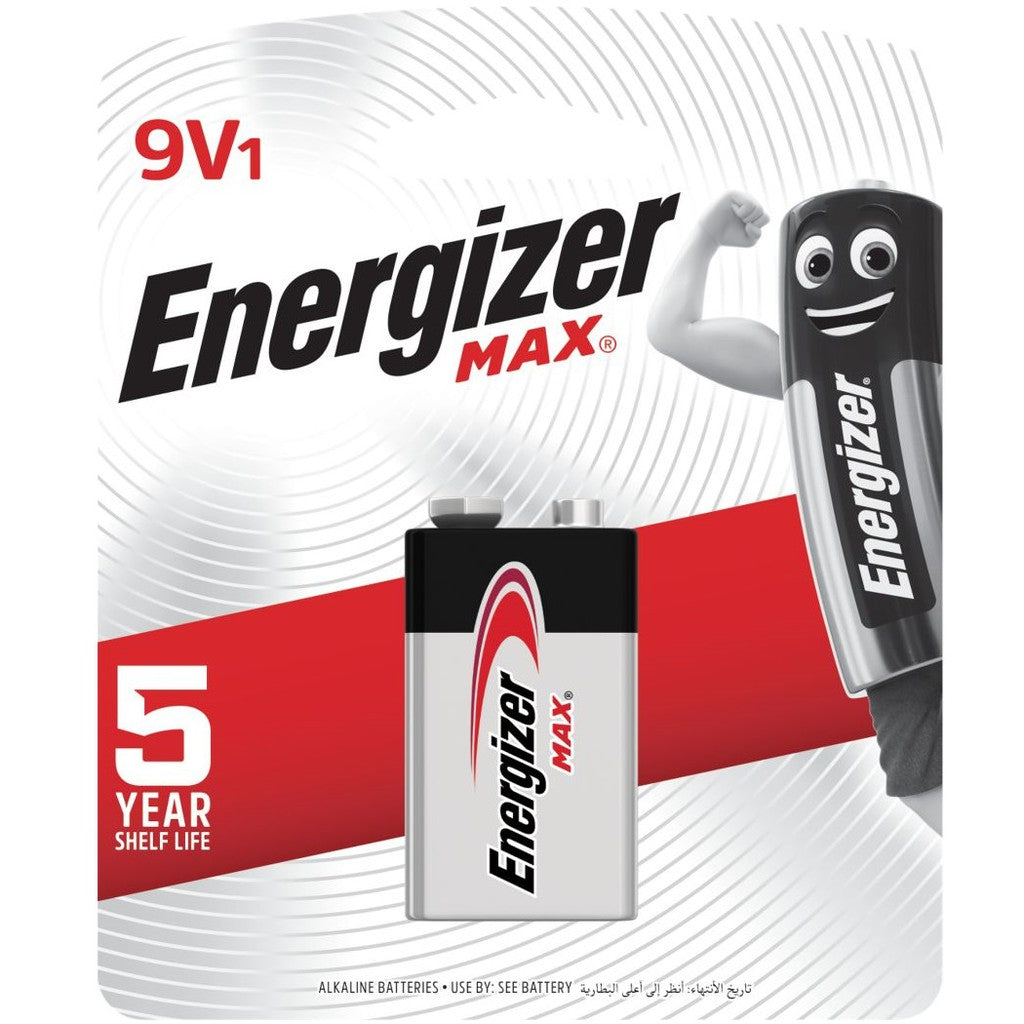 Energizer 9V Battery (1 pc) Energizer Max 9V Alkaline Batteries 522BP1 Original Sealed Blister Pack