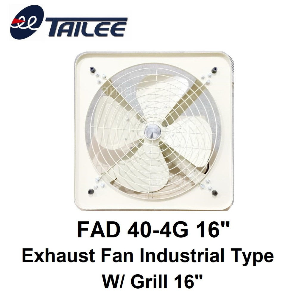 Tailee FAD 40-4G Ventilating Fan Exhaust Fan 16" Industrial Type with Grill