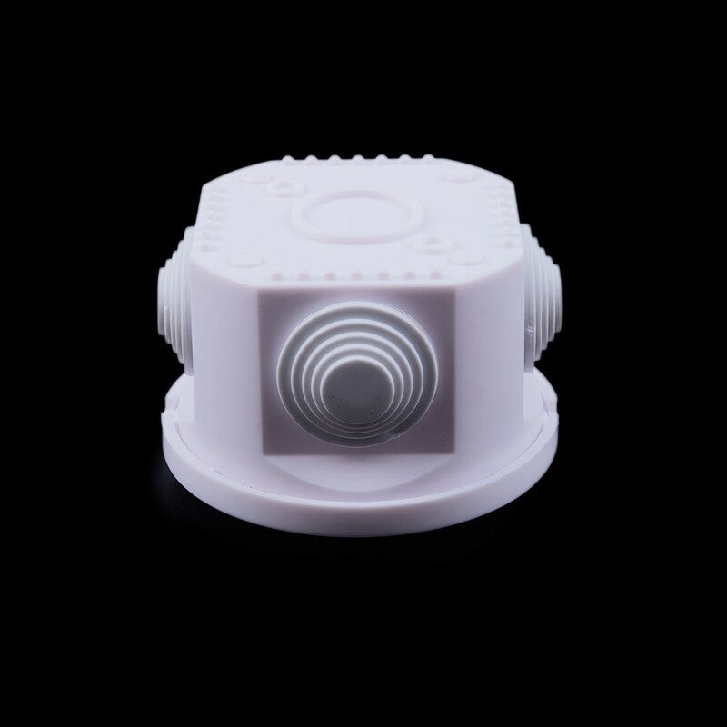 Round Octagon Junction Box Waterproof Outdoor Electrical CCTV Enclosure Square White ABS 80 x 50 mm