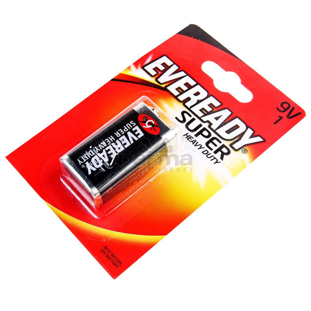 Eveready 9V Battery 9 Volts Carbon Zinc Batteries 1222BP1 Black Square