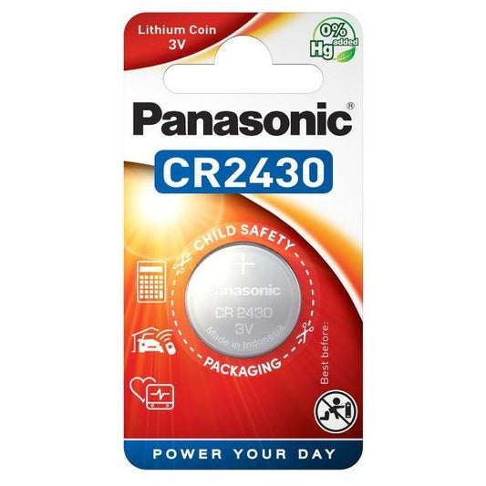 Panasonic CR2430 Battery (1pc) CR 2430 Button Coin DL2430 BR2430 KL2430 3V CR-2430 3 Volts Batteries