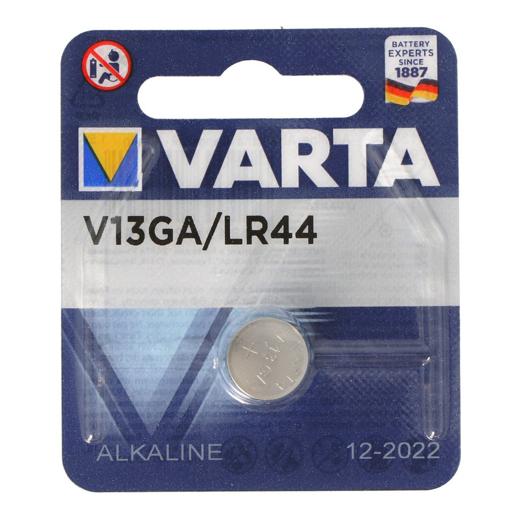 Varta V13GA LR44 (1pc) 1.5v Alkaline Button Cell Battery in Blister Pack Varta V 13GA LR 44 4276