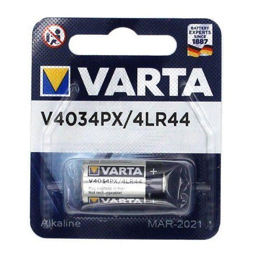 Varta V4034PX 4LR44 6v (1pc) Alkaline Battery in Blister Pack Varta V 4034PX 4LR44 A476 E476A 476A