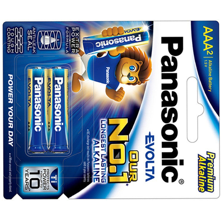 Panasonic AAA (2pc) Battery Evolta Premium 1.5V LR03EG/2B Panasonic AAA Batteries in Blister Pack