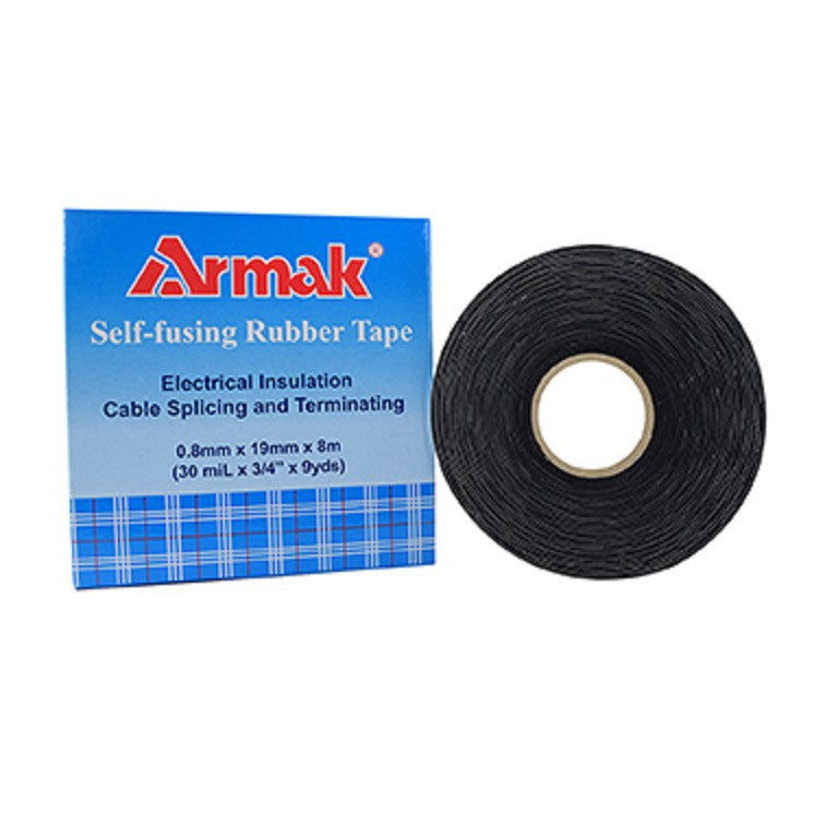 ARMAK Rubber Tape 0.8mm x 19mm x 8m ARMAK Self-fusing Butyl Butylene Rubber Tape 3/4" x 9 yards