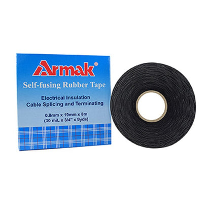 ARMAK Rubber Tape 0.8mm x 19mm x 8m ARMAK Self-fusing Butyl Butylene Rubber Tape 3/4" x 9 yards