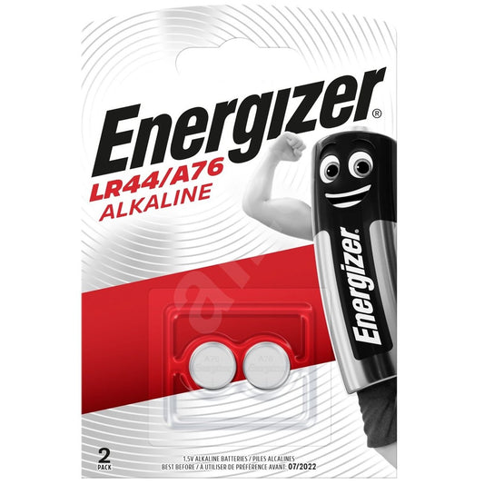 Energizer LR44 A76 Battery (2 pcs) Special Alkaline Button Cell LR-44 A-76 Energizer 76A Batteries