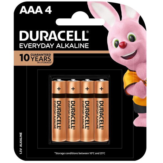 Duracell AAA (4 pc) Battery Everyday Alkaline Batteries Duracell AAA Batteries LR03 Triple A Battery