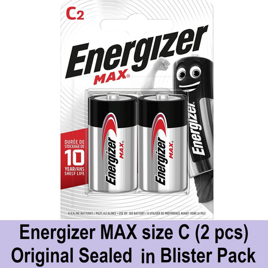 Energizer Max size C Batteries (2 pcs) LR14 Energizer C Alkaline Battery Original Energizer