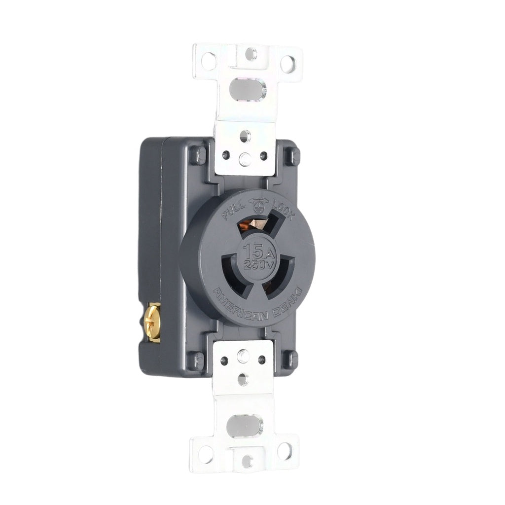 American Denki 3120 Locking Outlet 15A 250V NEMA L6-15 2 Pole 3 Wire Receptacle