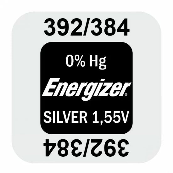 Energizer 392 384  (1pc) 1.55v  Silver Oxide Button Cell Battery  Mercury Free 392/384 SR736W SR36SW