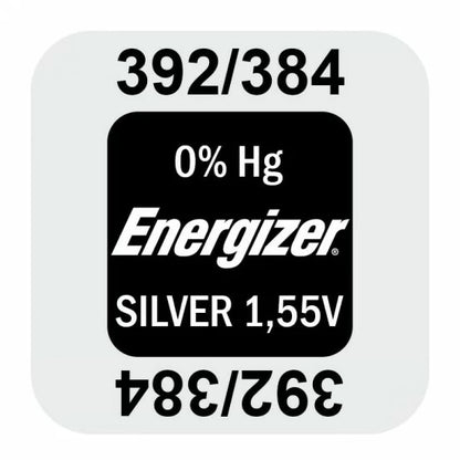 Energizer 392 384  (1pc) 1.55v  Silver Oxide Button Cell Battery  Mercury Free 392/384 SR736W SR36SW