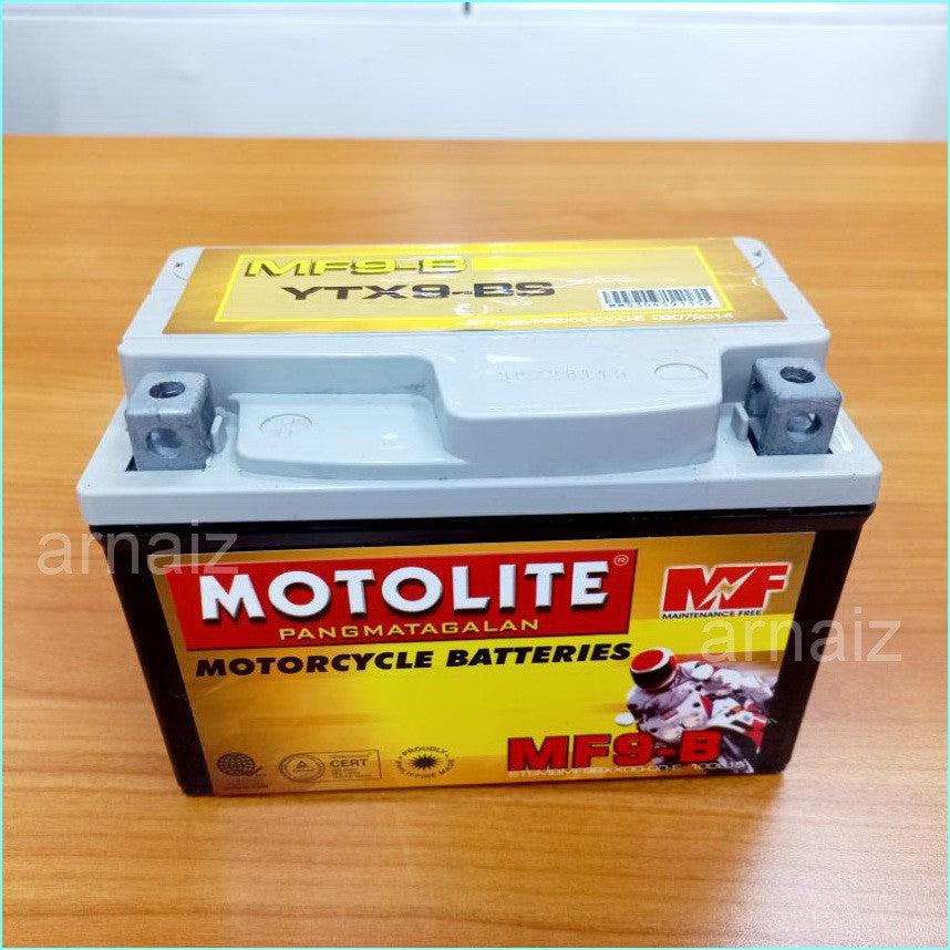 Motolite MF9-B Maintenance Free Motorcycle Battery YTX9-BS MF9B YTX9B Battery