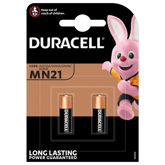 Duracell MN21 A23 23A V23GA (2pcs) 12v Alkaline Battery in Blister Pack LRV08 8LR932 BL2